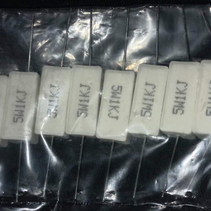 R ชอล์ก 1k 1k กิโล 1k กิโล 5w 5watt 5 วัตต์ Block Resistor กิโล w 5 วัตต์ F