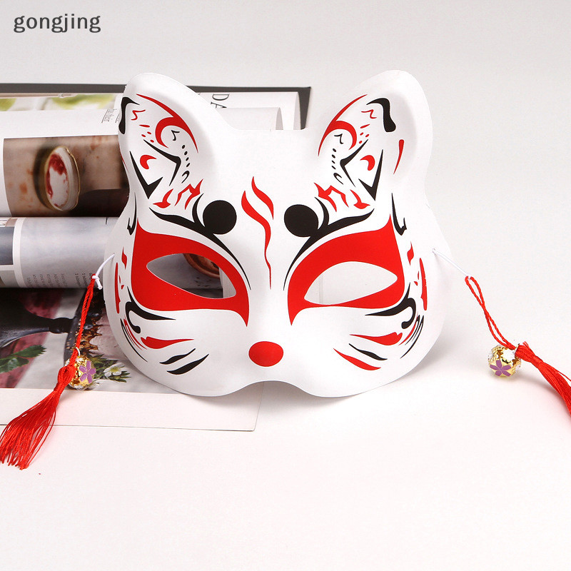Gong Anime Foxes หน้ากากคอสเพลย์ญี่ปุ่น Rave Hand-Painted Anime Demon Slayer Half Face th