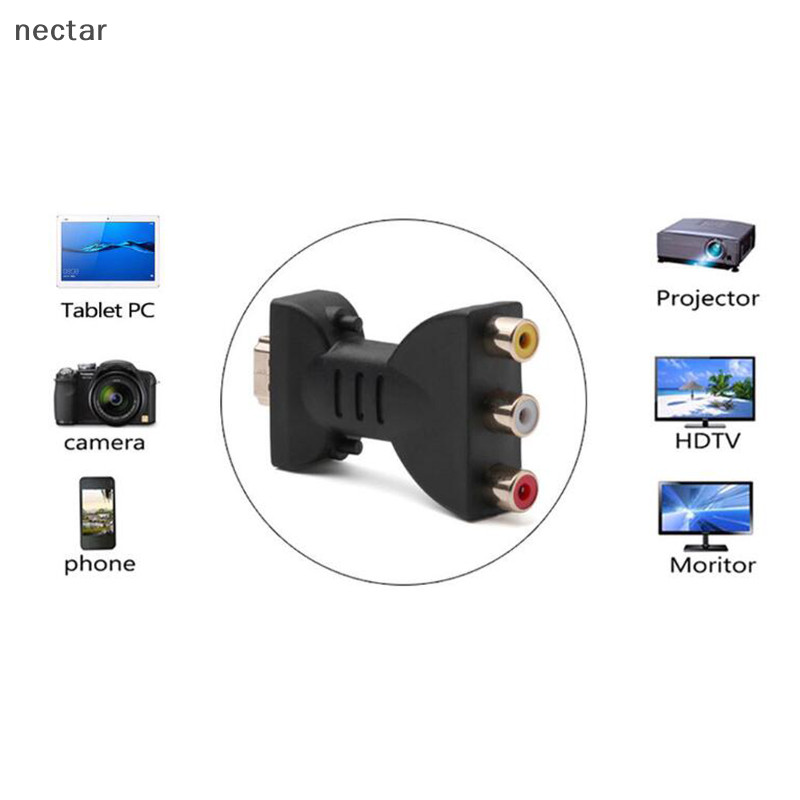 Tar AV สัญญาณดิจิตอล 1080p อะแดปเตอร์ HDMI เป็น VGA HDMI เป็น AV RCA สายสัญญาณเสียงวิดีโอ N