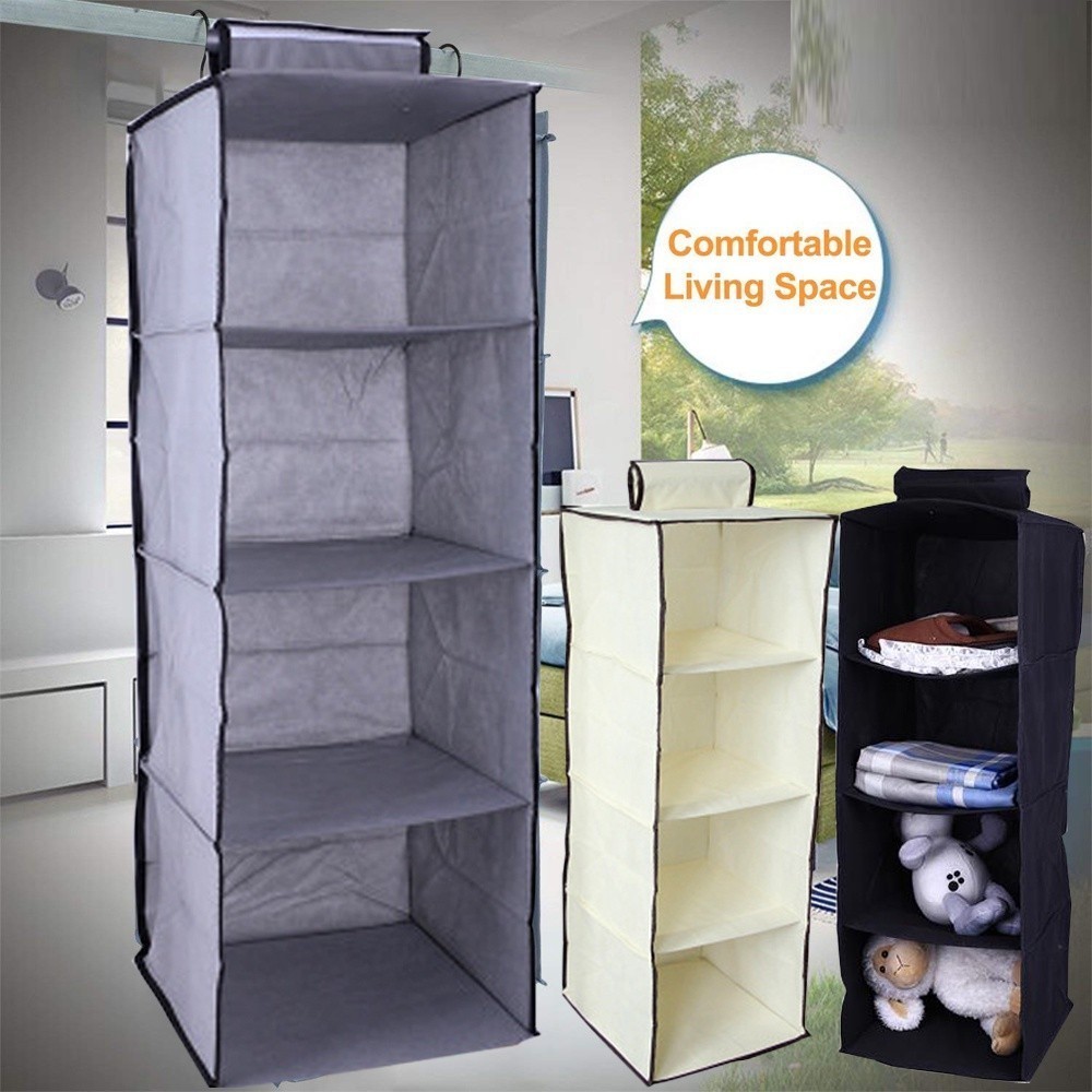 BC Almari Gantung Pemyimpanan Baju Thicken Drawer Shelves Hanging Wardrobe Organizer Storage Box Sho