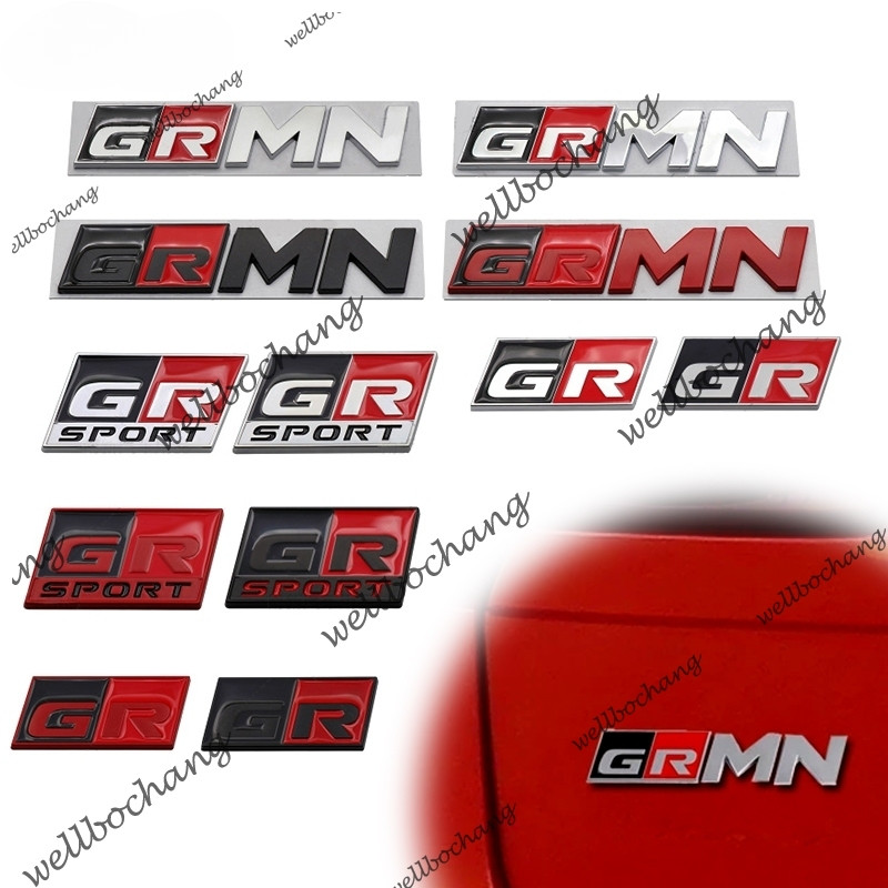 Siece GR Sport GR GR GRMN โลหะโลโก้รถด้านหลังสัญลักษณ์สติกเกอร์รูปลอกสําหรับ Toyota GR Sport