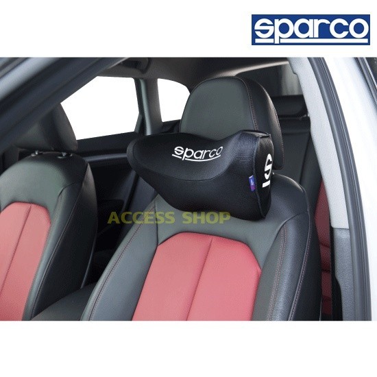 รองคอ (เเท้ 100%)Sparco หมอนรองคอ Sparco เเท้ สีดำ Memory Foam หนุนคอ สวมรัดกับหัวเบาะรถยนต์ สินค้าแ