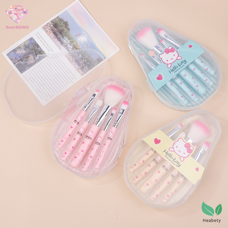 Heabey 5 ชิ้นชุดแปรงแต่งหน้าอะนิเมะเครื่องประดับ Blush Eyebrow Lip อายแชโดว์ชุดแปรงเครื่องมือแต่งหน้าความงามสาวของขวัญใหม่