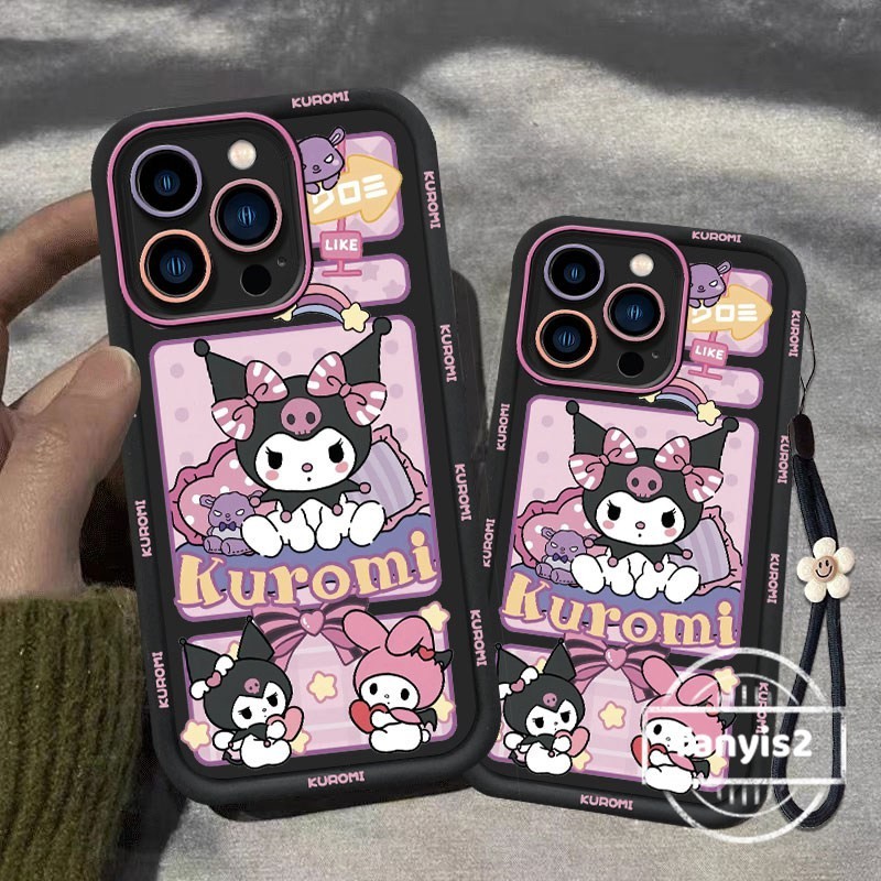 Oppo A3X A60 A79 A38 A18 A58 A17 A17k A57 A5s A76 A96 A16s A15 A15s A77s A5s A3s A5s A9 A53 A54 A53 A53 A74 6 A53 A74 เคสโทรศัพท์การ์ตูนเคสโทรศัพท์Kuromi