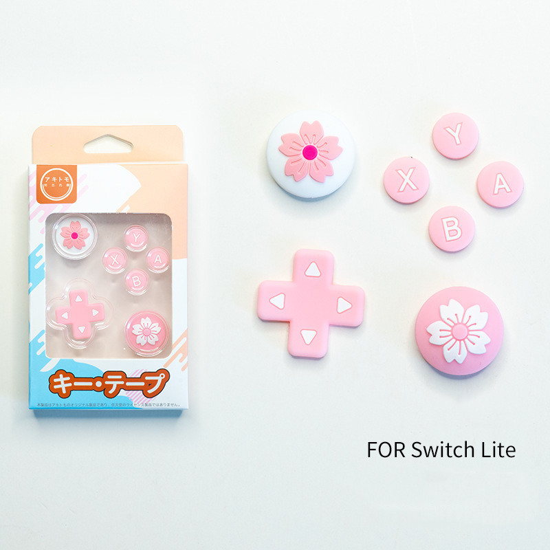 ชุดสติ๊กเกอร์ปุ่มหมวกโยกซิลิโคน ABXY สําหรับ funda switch lite จอยสติ๊กหมวก Cross Direction ฝาครอบป้องกันอุปกรณ์เสริมเกม