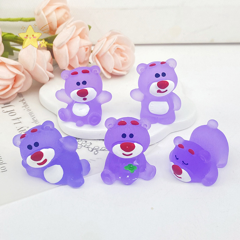 [JBTH] Luminous การ์ตูน 3D Night Glow Fine Sparkling Strawberry BearStrawberry Bear Miniature Garden ภูมิทัศน์พืชเครื่องประดับตุ๊กตา [JB]