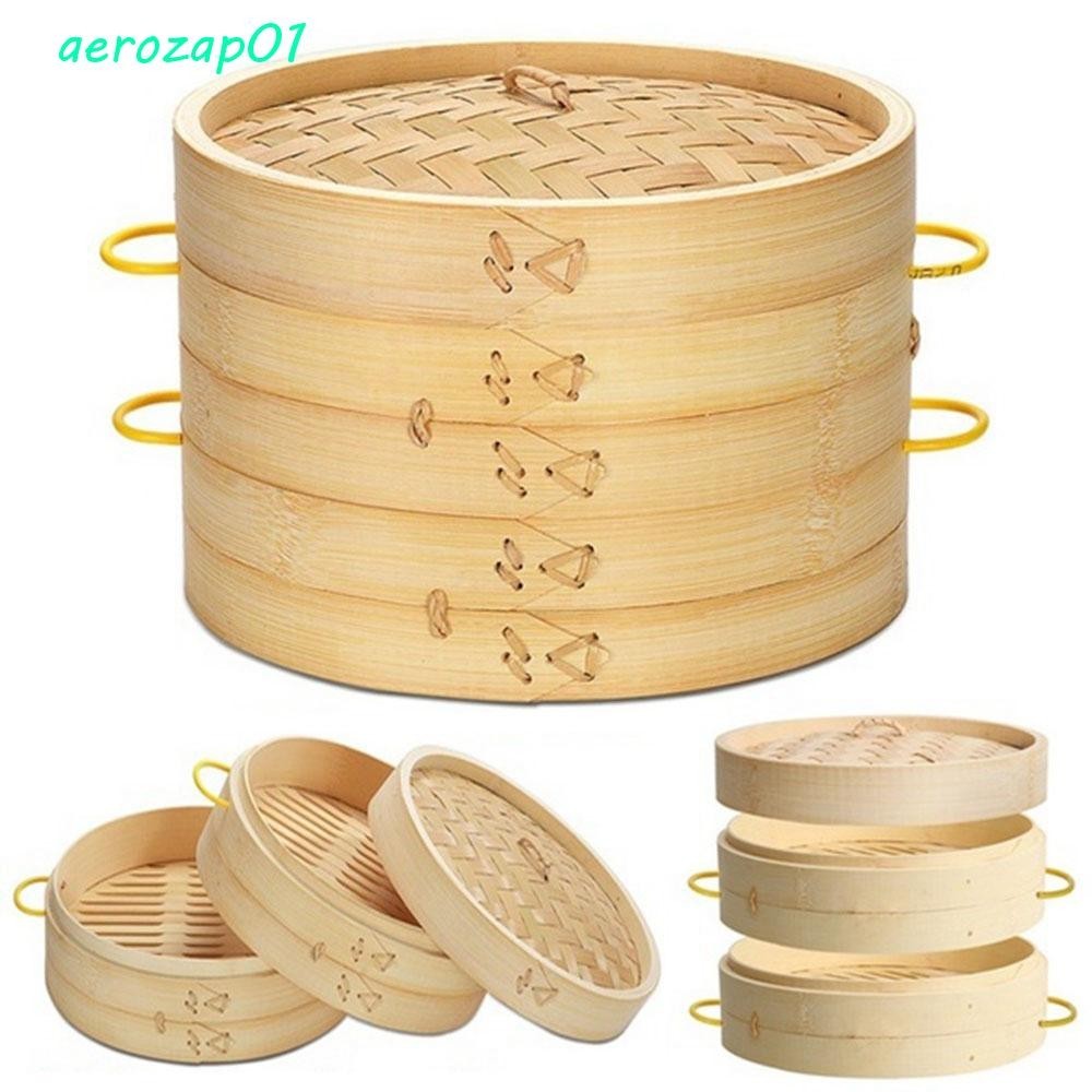 Aerozap เครื่องนึ่งไม้ไผ่ Dimsum ซาลาเปาป้องกันการลวกทําเครื่องครัวฝาครอบผักตะกร้าปลา