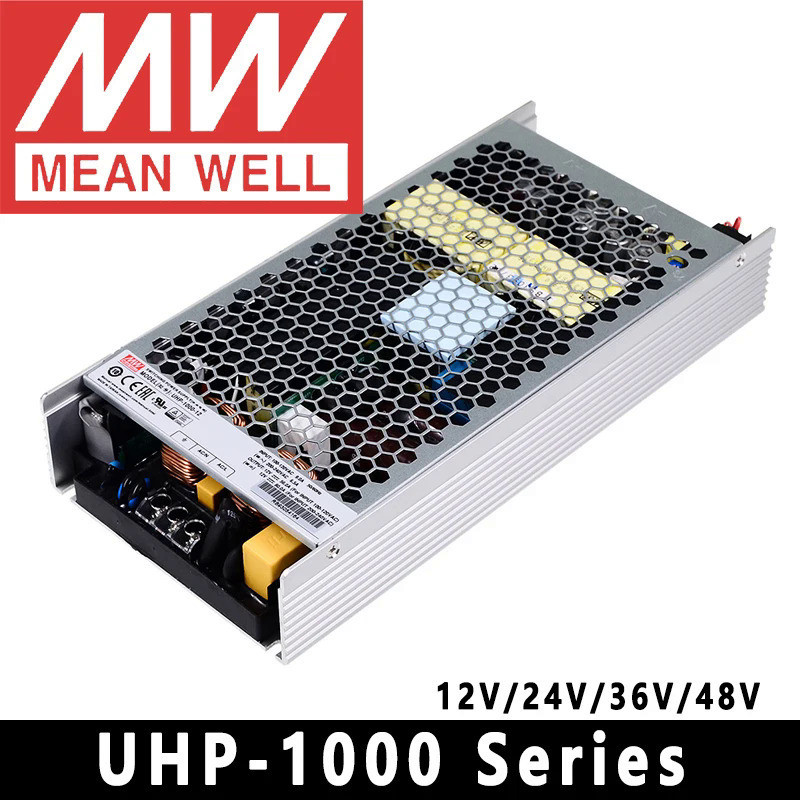 Original Mean Well UHP-1000 Series mianwell 12v/24v/36v/48v Fanless design 1000W Slim Type พร้อม PFC