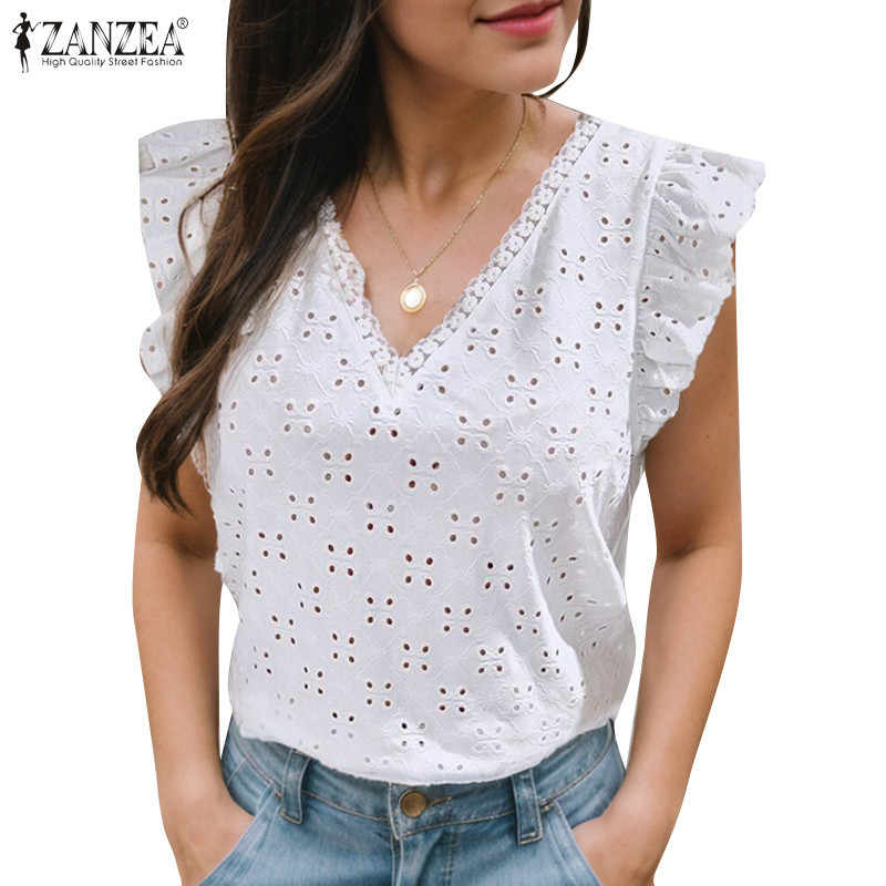 Zanzea เสื้อกล้ามแขนกุดกลวงแฟชั่นเกาหลีสําหรับผู้หญิง