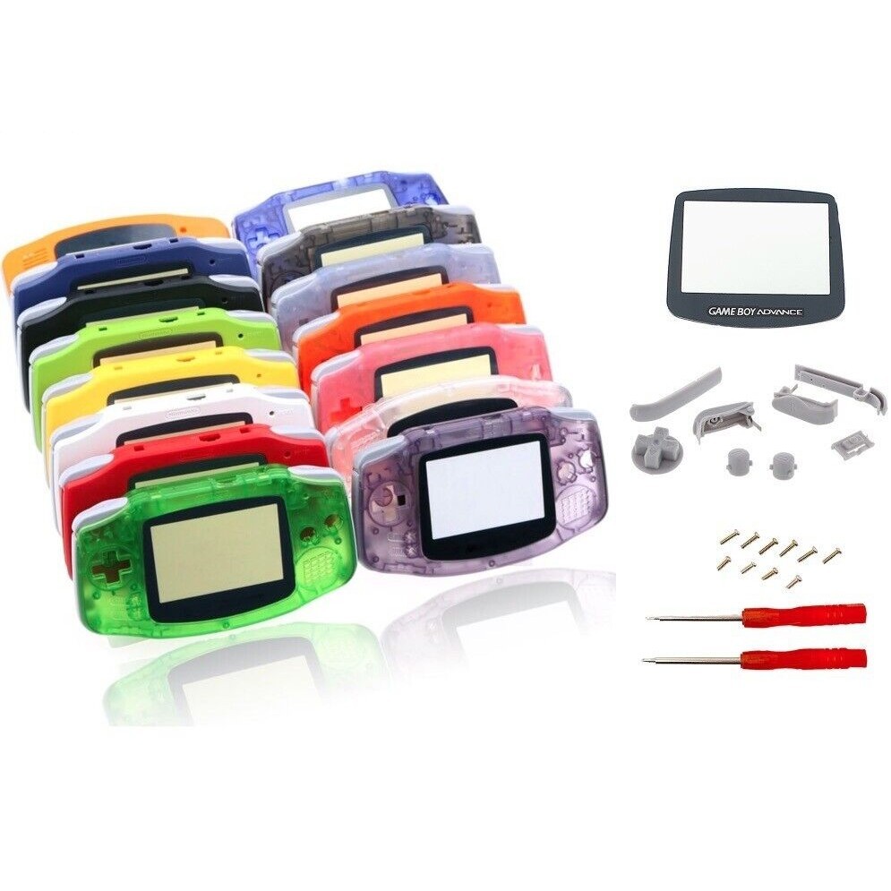เปลี่ยนฝาครอบเคสเชลล์ครบชุดปุ่มเลนส์หน้าจอสําหรับ Nintendo Gameboy Advance GBA