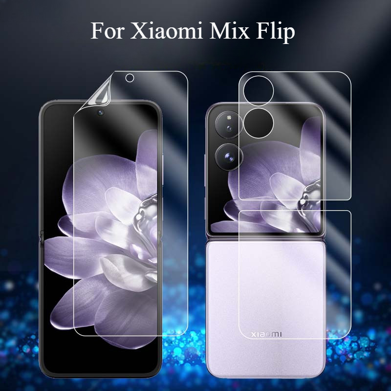Xiaomi MixFlip 2 ชุด 800D 3 ใน 1 คลุมทั้งหมดด้านหน้ากลับ HD โปร่งใสฟิล์มไฮโดรเจลนุ่มสําหรับ Xiaomi Mix Flip Anti-Fingerprints ระเบิดพับป้องกันหน้าจอโทรศัพท์