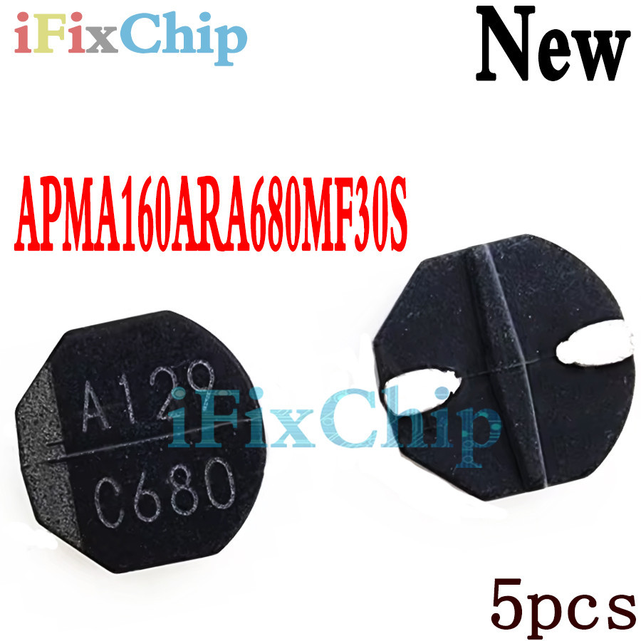 5 ชิ้นใหม่เอี่ยม C1522 APMA160ARA680MF30S C680 16V 68UF SMD