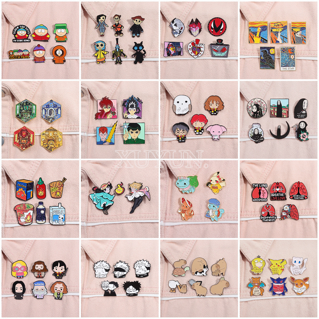 100 ชุด 2-7 ชิ้น Magic Academy อะนิเมะเข็มกลัด Miyazaki Hayao การ์ตูน Badge Pokémon น่ารัก Lapel Pin เสื้อผ้าอุปกรณ์เสริมเครื่องประดับของขวัญ
