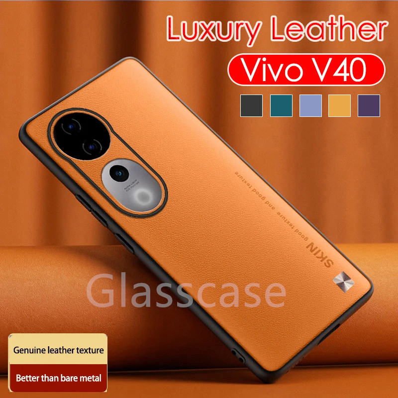 Vivo V40 ProปลอกสําหรับVivo V40 pro V40pro VivoV40 VivoV40pro 5G 2024 หนังผิวธรรมดาเคสโทรศัพท์เนื้อซิลิโคนอ่อนนุ่มกันกระแทกปลอกAntiscratchป้องกันปกหลัง