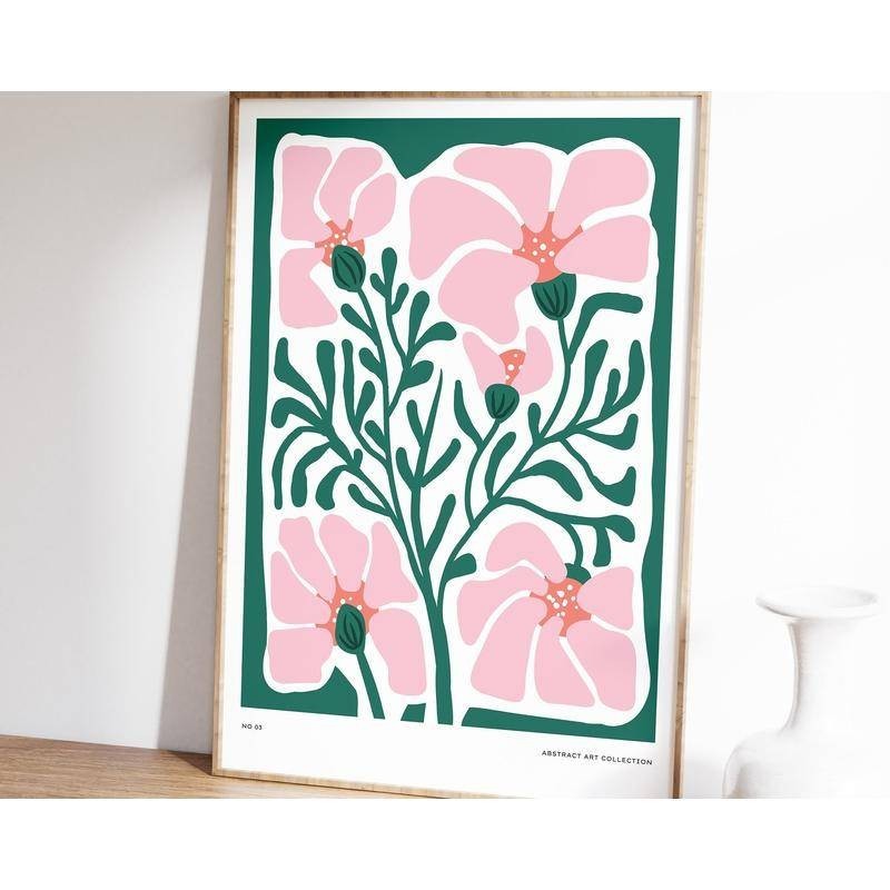 ปรับปรุงตัวเองในโลกที่vibrant of Bright Abstract Flower Botanica: ไม่มีกรอบโปสเตอร์สําหรับ Art Home Wall Decor โปสเตอร์ผ้าใบ