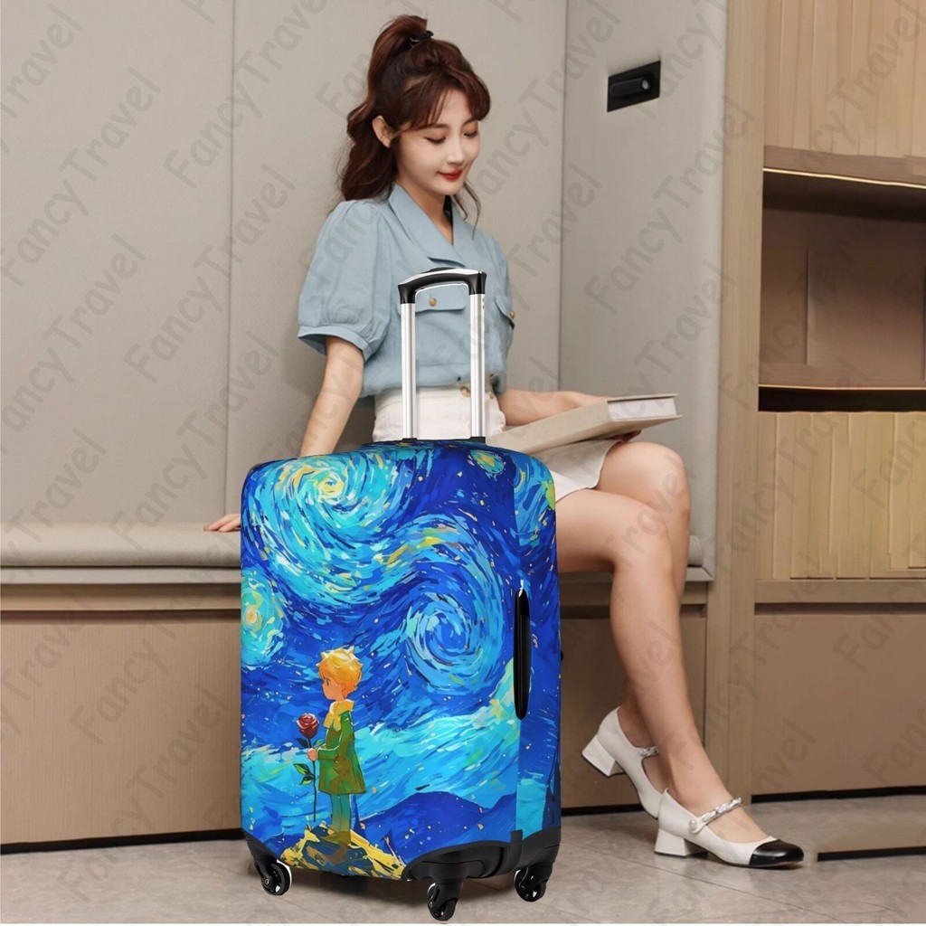 FancyTravel Starry Sky ผ้าคลุมกระเป๋าเดินทาง กระเป๋าเดินทาง ผ้ายึดได้เยอะ กันฝุ่น กันรอย สวมใส่ได้ ข้น 18/20/22/24/26/28/32นิ้ว