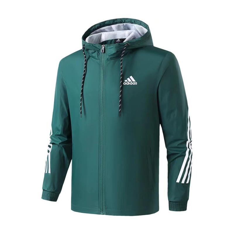 Adidas Original Outdoor Sports Windbreaker Unisex Windbreaker Plain Jacket Hooded Windbreaker