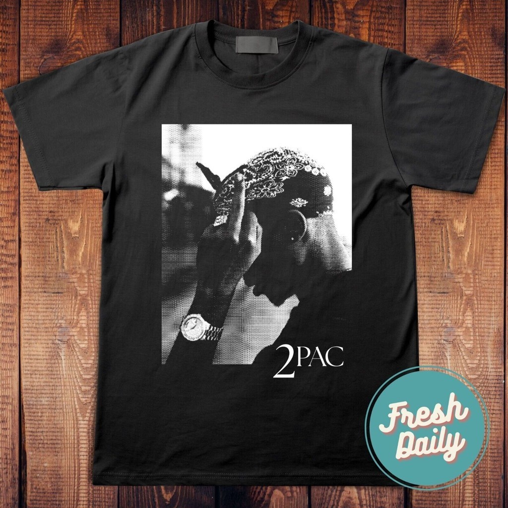 2pac Tupac Shakur เสื้อยืด 2Pac Rapper เสื้อยืด 90S Hip Hop เสื้อผ้า 2Pac Merch