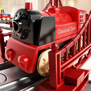 BHQ รางรถไฟของเล่น รถไฟจําลองไฟฟ้า รถไฟขนาดเล็กพร้อมราง ของเล่นเด็ก
