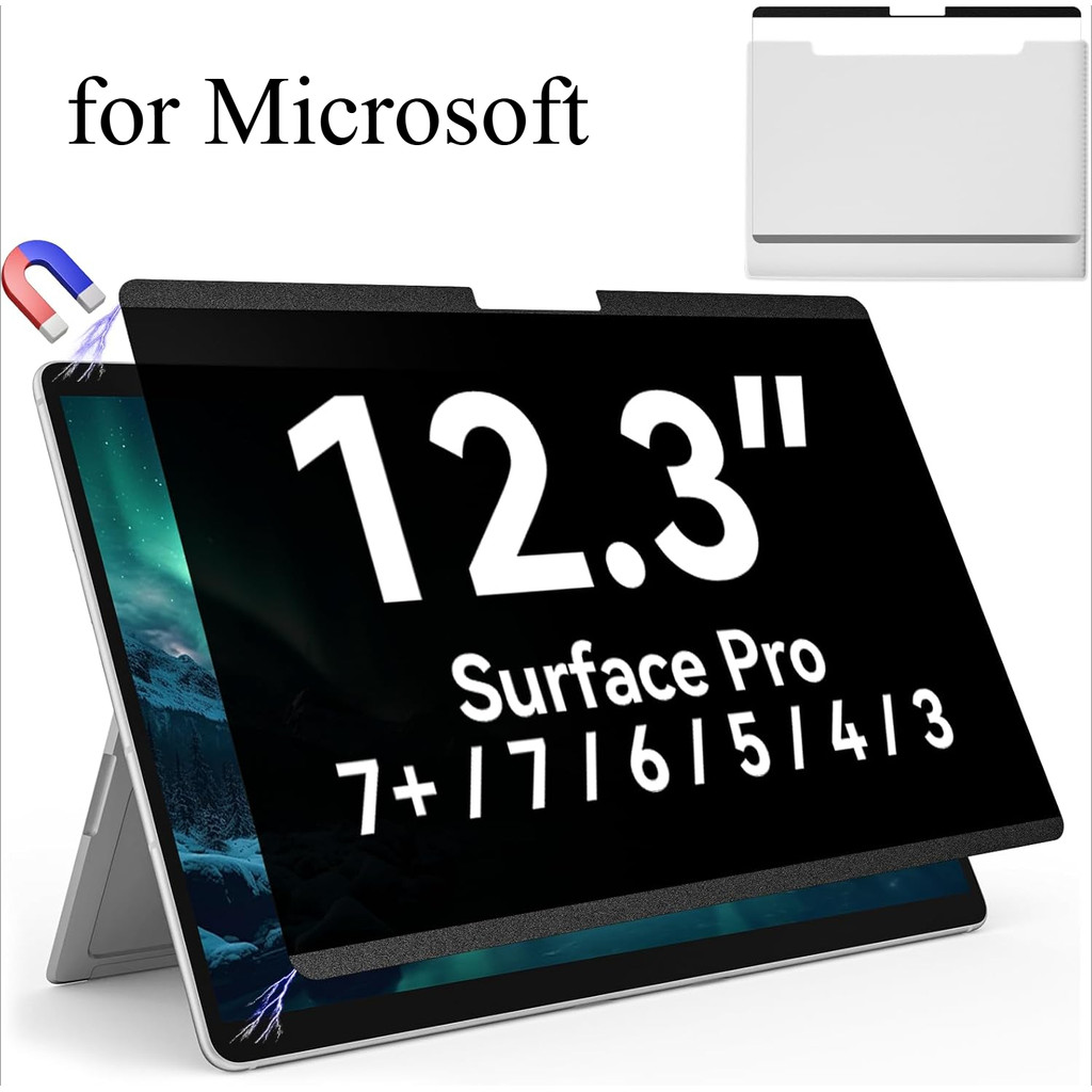 Magnetic Privacy Screen Protector สําหรับ Microsoft Surface Pro 7+/7/6/5/4/3-12.3 Surface Pro 9/8/X 7Plus Go4 /3/2 10.5 ฟิล์มเคลือบที่ถอดออกได้