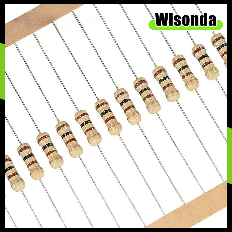 100pcs 1/4W ตัวต้านทานฟิล์มคาร์บอน 0.25W 5% 1R-1M 1R 1.5R 10R 12R 15R 20R 100R 120R 200R 1K 1.2K 1.5