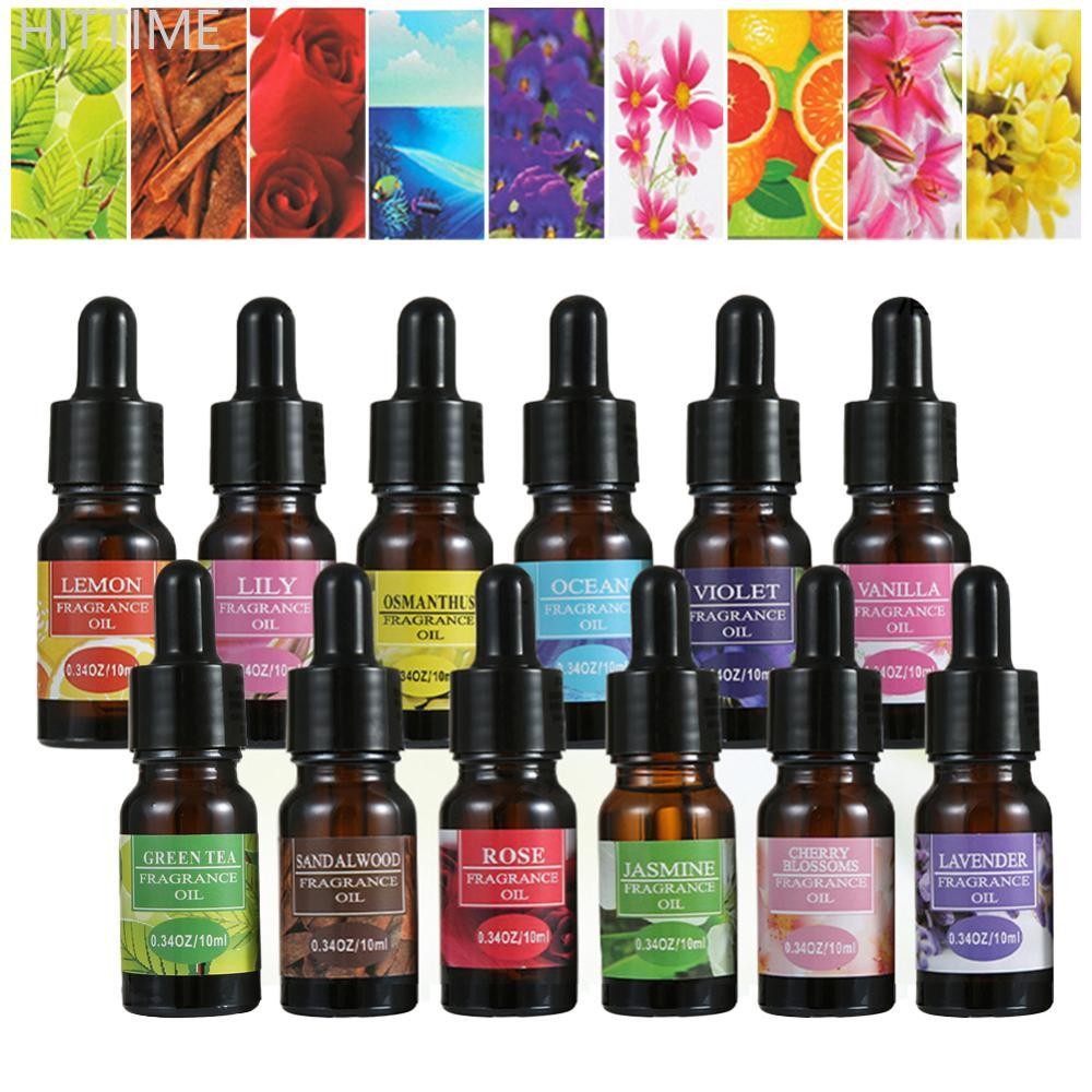 Hittime 10ml น้ําหอมเติมกลิ่นของเหลวน้ํามันหอมระเหยพร้อม Dropper Car Air Freshener Refill สําหรับ Aroma Diffuser Air Humidifier Home Auto กลิ่นหอม A2K3