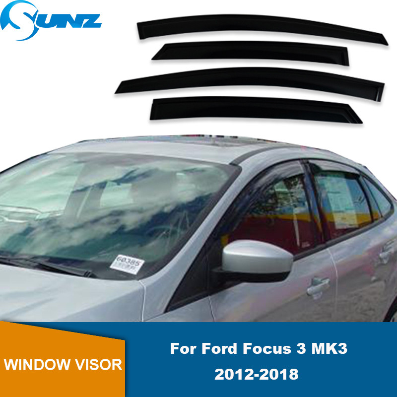 หน้าต่างด้านข้าง Deflectors สําหรับ Ford Focus 3 MK3 2012 2013 2014 2015 2016 2017 2018 ประตู Visor 