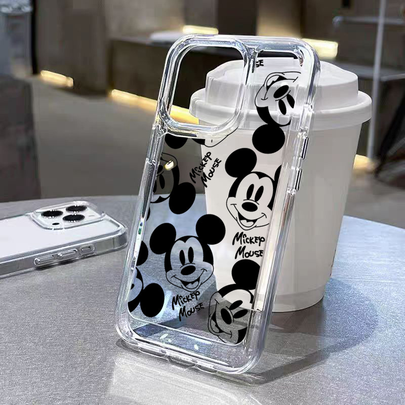 เคสไอโฟน 13 TPU นิ่มกันกระแทก เคสโทรศัพท์ iPhone 11 12 13 14 15 Pro Max XR XS X 7 8P หัวมิกกี้