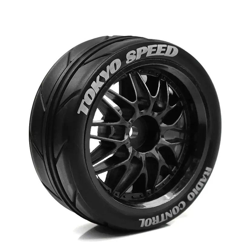 4pcs 65 มม.ยางล้อยาง Tyre 12 มม.Hex สําหรับ Tamiya TT01 TT01E TT02 TT02B TA06 XV01 XV02 PTG-2 1/10 RC Racing รถอะไหล่อัพเกรด