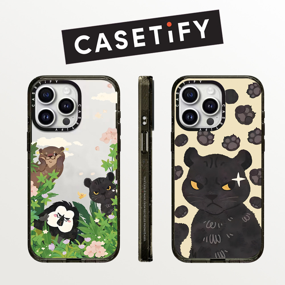 ป้องกันการล่มสลาย CASETIFY เคสโทรศัพท์โปร่งใสสําหรับ iPhone 15 plus 15pro 15promax 14 14pro 14promax 13promax ที่จับป่าเคสแข็งสําหรับ 12 12promax iPhone 11 กรณีคุณภาพสูง