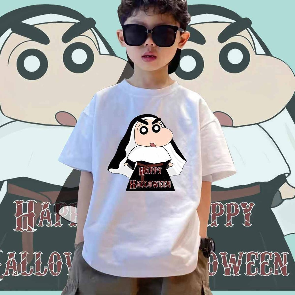 [พร้อมส่ง] 8 สี✨เสื้อยืดเด็ก พร้อมส่ง Crayon Shin chan&Halloween Children's T-shirt-9 100-150