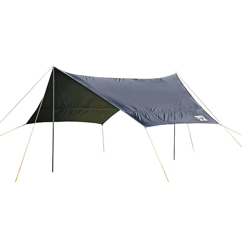 CAPTAIN STAG Camp Tent Tarp Hexa Tarp Size 400x420xH220cm UV-PU Coated with Carry Bag CS Black Label