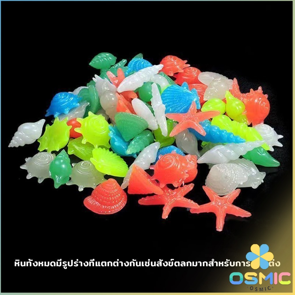 MIC หินเรืองแสง รูปหอยสังข์ ตกแต่งสวน หรือตู้ปลา ขนาดหิน 2-3cm Luminous Stone - รูปที่ 2