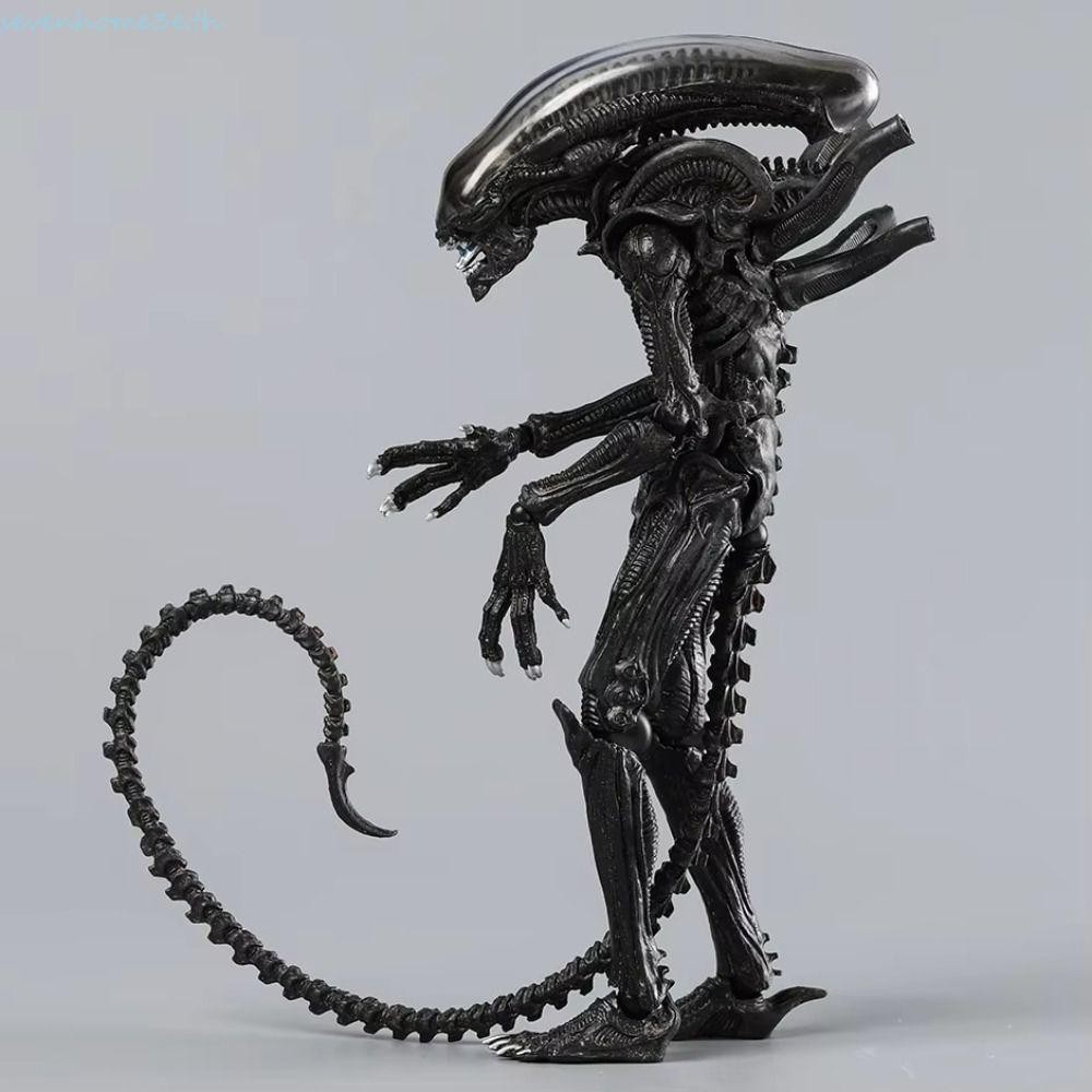 Sevenhome3e Alien Figure ของเล่น, 3D พร้อมขาตั้งจอแสดงผล Alien Action Figures, รูปปั้น PVC เคลื่อนย้ายได้ Xenomorph Alien รุ่นของเล่น Alien แฟน