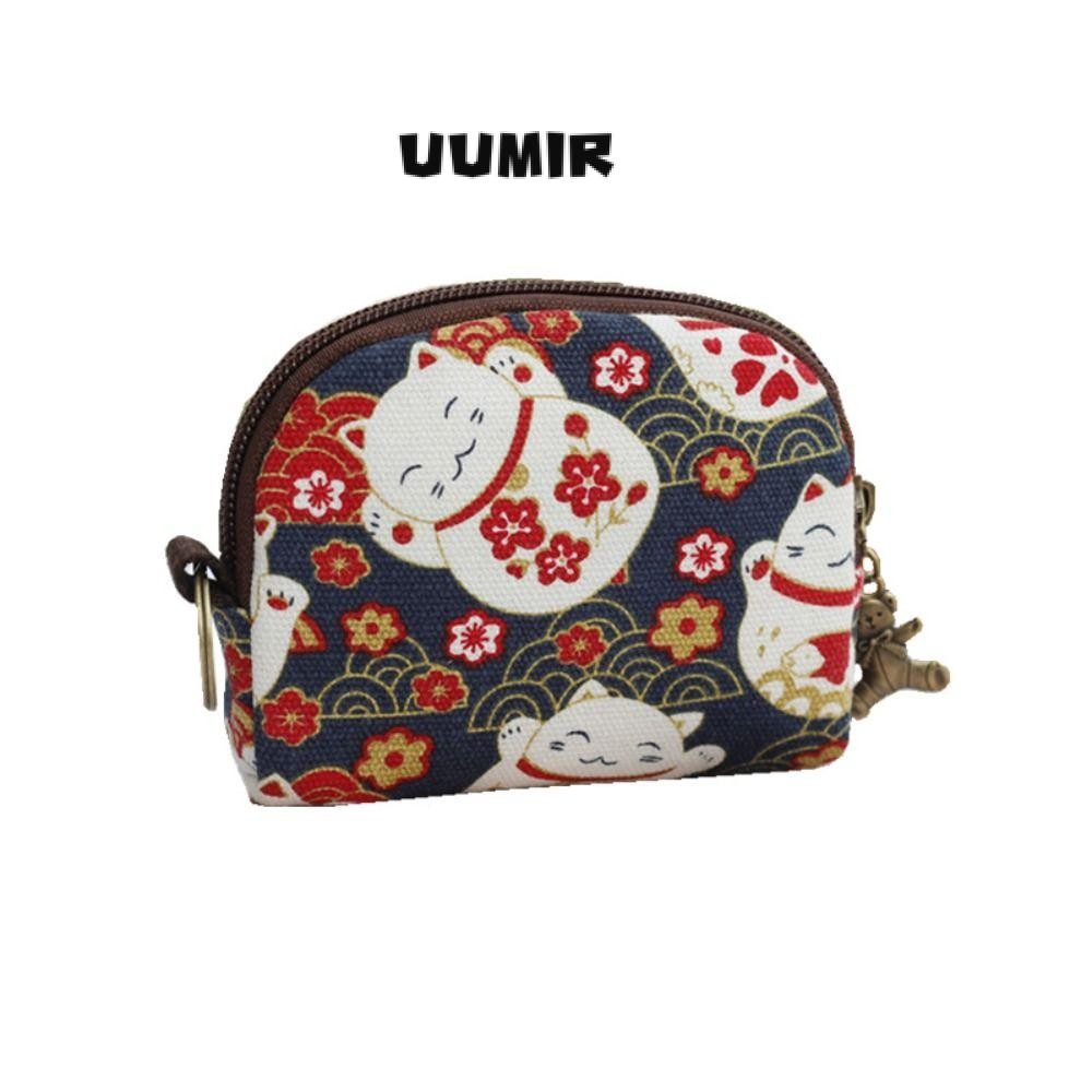 UUMIR กระเป๋าใส่เหรียญ, ผ้าใบวินเทจเปลี่ยนเงิน, กระเป๋าเงินแมวน่ารักสําหรับเด็ก