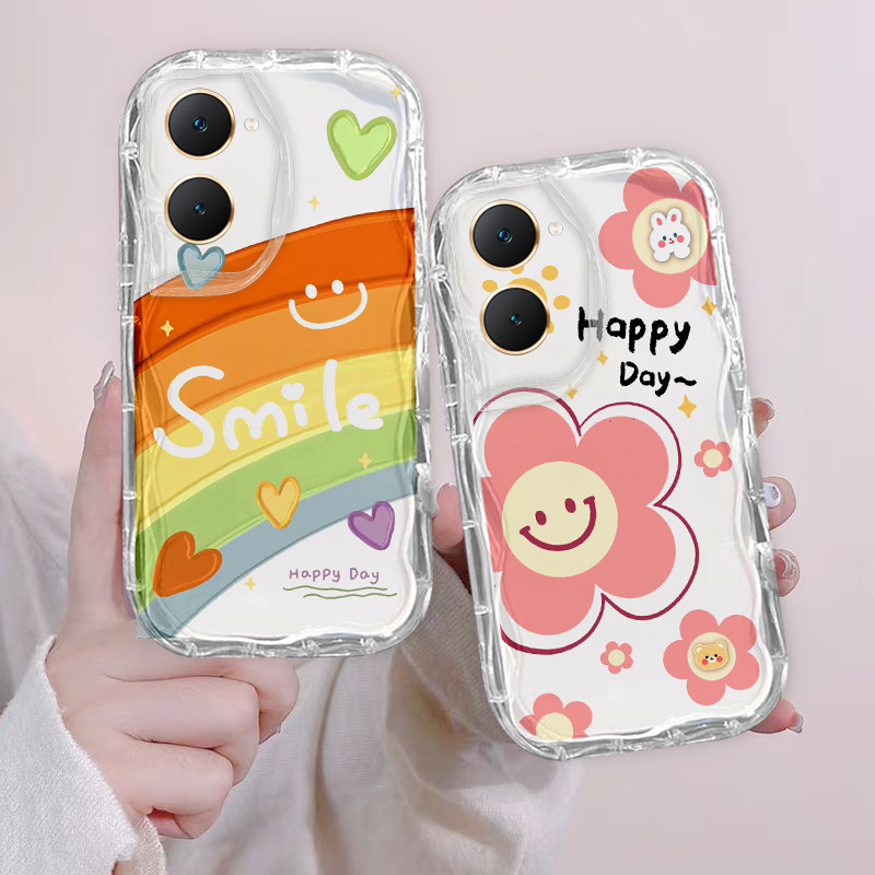 เคส Y03T VIVO Y03T Y03 เคสโทรศัพท์สีรุ้งเคสโทรศัพท์ดอกไม้ Anti drop เคสโทรศัพท์หนาเคสโทรศัพท์ TPU โปร่งใสนุ่ม PHSFX1