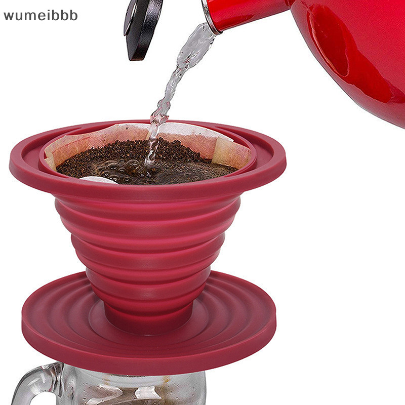 Wumeibbb พับ Pour Over Coffee Dripper แบบพกพา Camping Pour Over เครื่องชงกาแฟซิลิโคนอุ่นกาแฟกรอง TQ