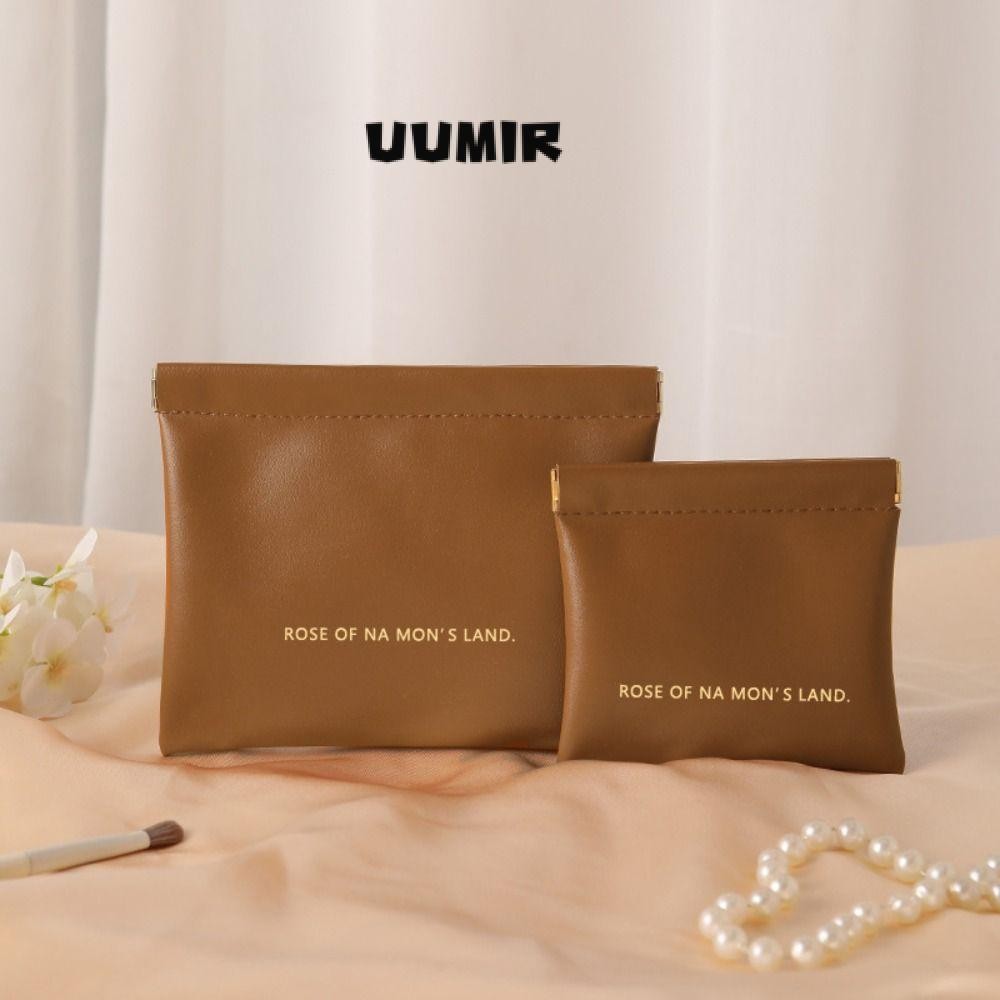 UUMIR ลิปสติกกระเป๋าแต่งหน้า, Mini Simple Cosmetic Organizer Pouch, Fashion Travel PU Portable Key Small Bags Women Girls