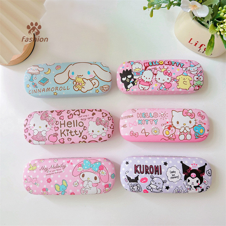 [แฟชั่น] Sanrio Hello Kitty Cinnamoroll Kuromi แว่นตาสายตาสั้นแว่นตากล่องเก็บอะนิเมะ Kawaii น่ารัก Creative Travel แบบพกพาสาว {TH}