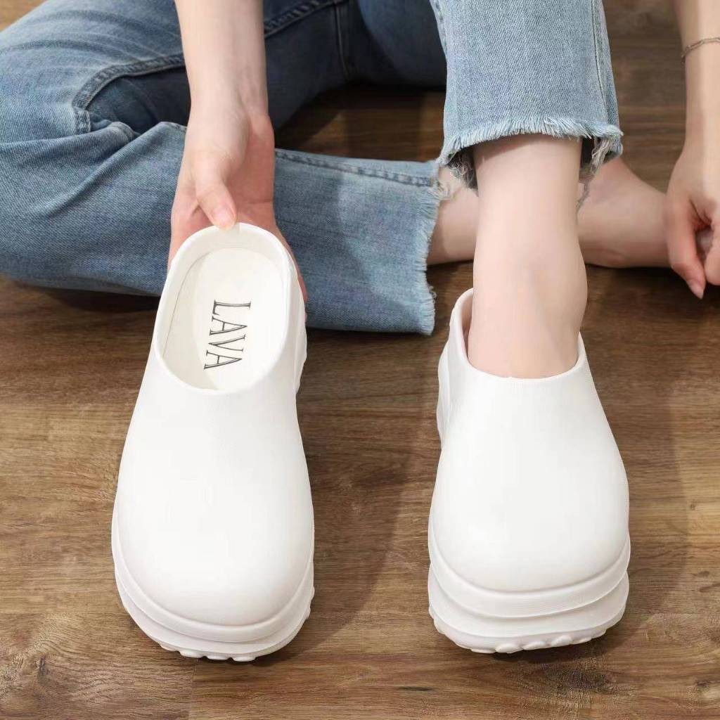 nice 2 feet u พร้อมส่งจากไทย NEW233 รองเท้าแตะหัวโตเปิดส้น พื้นสูง6cmพื้นนุ่มใส่สบาย รองเท้าแฟชั่นสำหรับผู้หญิง