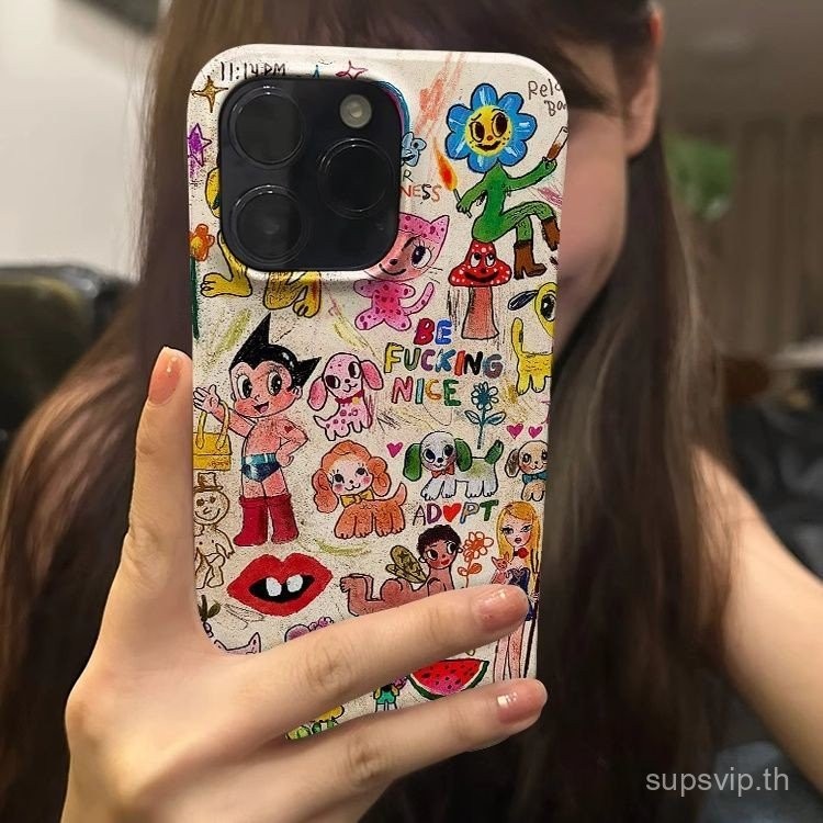 เคสโทรศัพท์ Fun Graffiti World มีเอกลักษณ์และสร้างสรรค์เหมาะสำหรับ Apple iPhone 11PROMAX 12PROMAX 11 12 13 14 15 PRO MAX XR 7plus 8PLUS 13PROMAX 13Pro เปลือกกันกระแทกเปลือกแข็ง