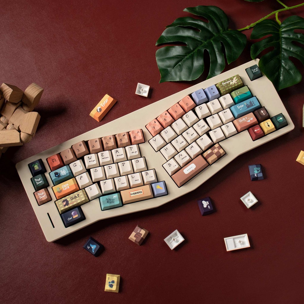 URE Magical Animals Keycaps PBT cherry / MOA Profile ความหนา 1.7 มม. ชุดปุ่มกดน่ารักสําหรับ MX Switches คีย์บอร์ดเครื่องกล