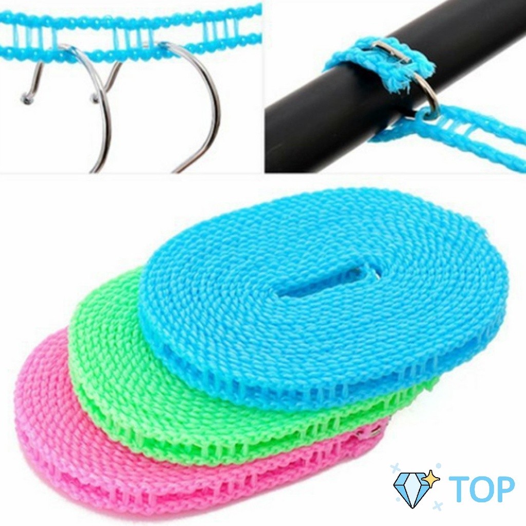 ราวเชือกตากผ้าไนล่อน มี3สีให้เลือก ตากผ้าหอพักนักศึกษา เชือกตากผ้า Dry clothes Rope พร้อมส่งจากไทย