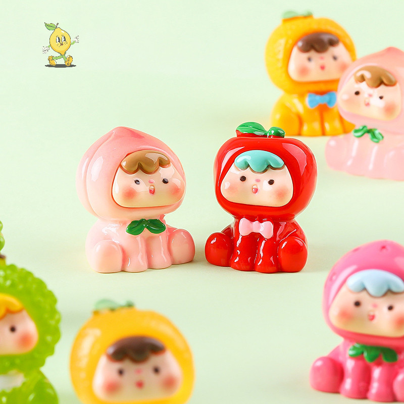 [mozh] 1ชิ้นมินิตุ๊กตาผลไม้ส่องสว่างตกแต่งบ้านการจัดสวนงานฝีมือเรซินเรืองแสงสวนปลาของจิ๋วเครื่องประดับตกแต่ง [ไทย]