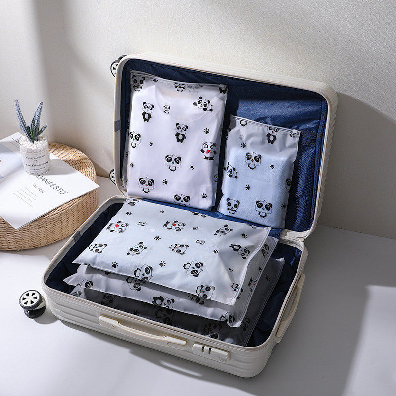 [กันน้ำ] drawstring BAG Storage Organizer transparent Matte Storage BAG Travel cosmetic toiletries