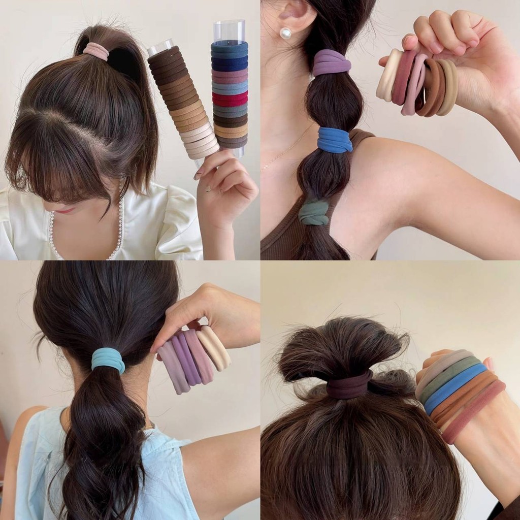 พร้อมส่งจากไทย (TM-1) ยางมัดผมผ้ากำมะหยี่ ฟีลเกาหลี 20ชิ้นต่อ1กล่อง