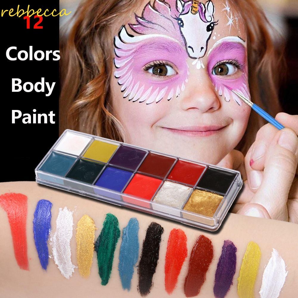 รีเบคก้า 12สี/เซ็ตบอดี้เพ้นท์ใช้งานง่ายจิตรกรรมเม็ดสีแฟชั่นใบหน้าจิตรกรรม