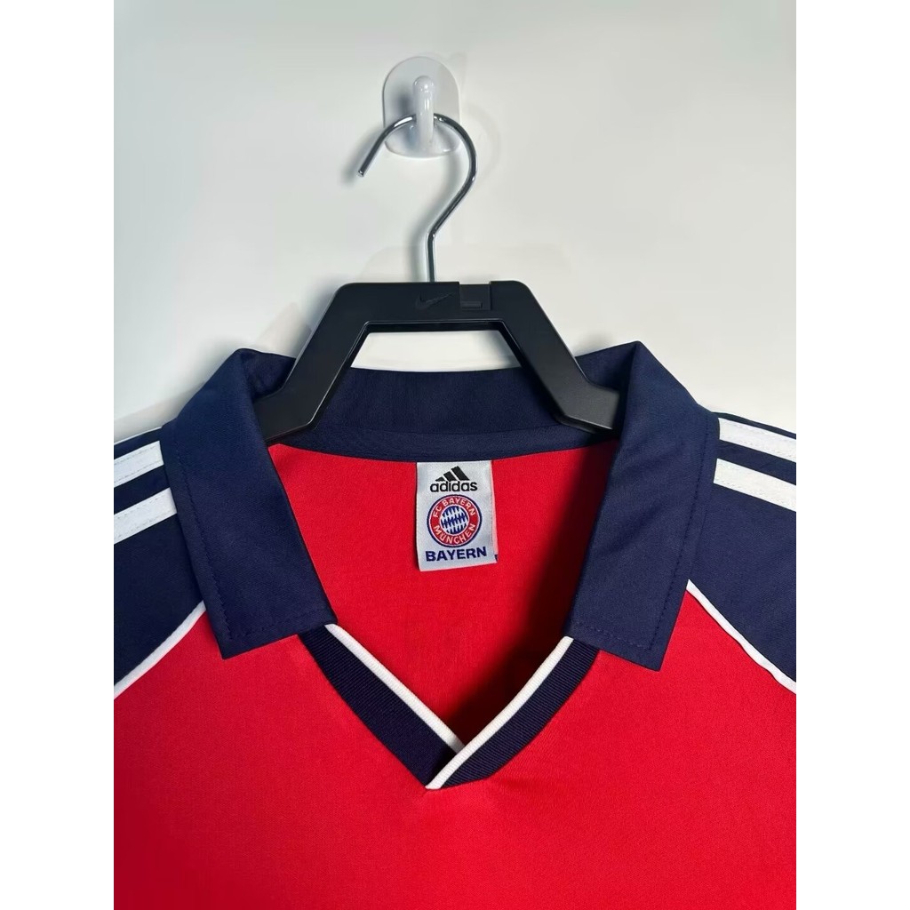 2000-01 บาเยิร์นเหย้าย้อนยุคฟุตบอลเสื้อกีฬาด้านบนเสื้อยืดแขนสั้น