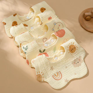 Berma Baby ผ้ากันเปื้อนเด็ก ผ้าซับน้ำลายเด็ก แบบผ้าคอตตอนเนื้อนุ่ม ซับน้ำได้ดี มีกระดุมติด