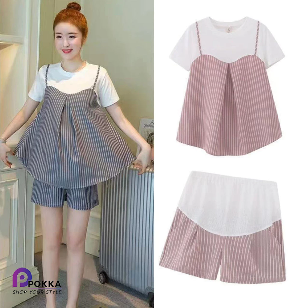 ชุดคุณแม่ตั้งครรภ์ใหม่ล่าสุด ชุดสองชิ้นสบาย